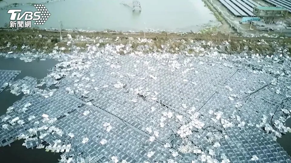 嘉義布袋新塭的太陽能光電場，標案廠商耗費金額超過2億（圖片來源：TVBS）